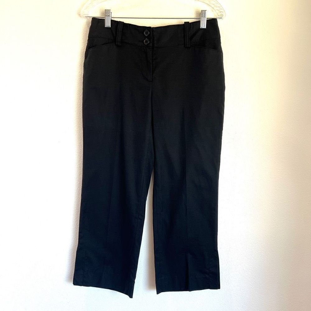 Cabi Linen Blend Crop Pants Style 491 Black Sz 2